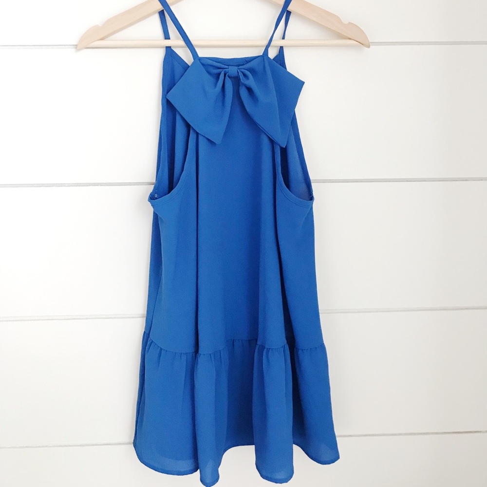 Royal blue bow top